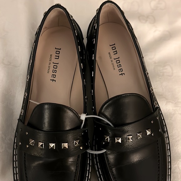 🆕Jon Josef loafers, black calf leather with studs - Picture 7 of 8